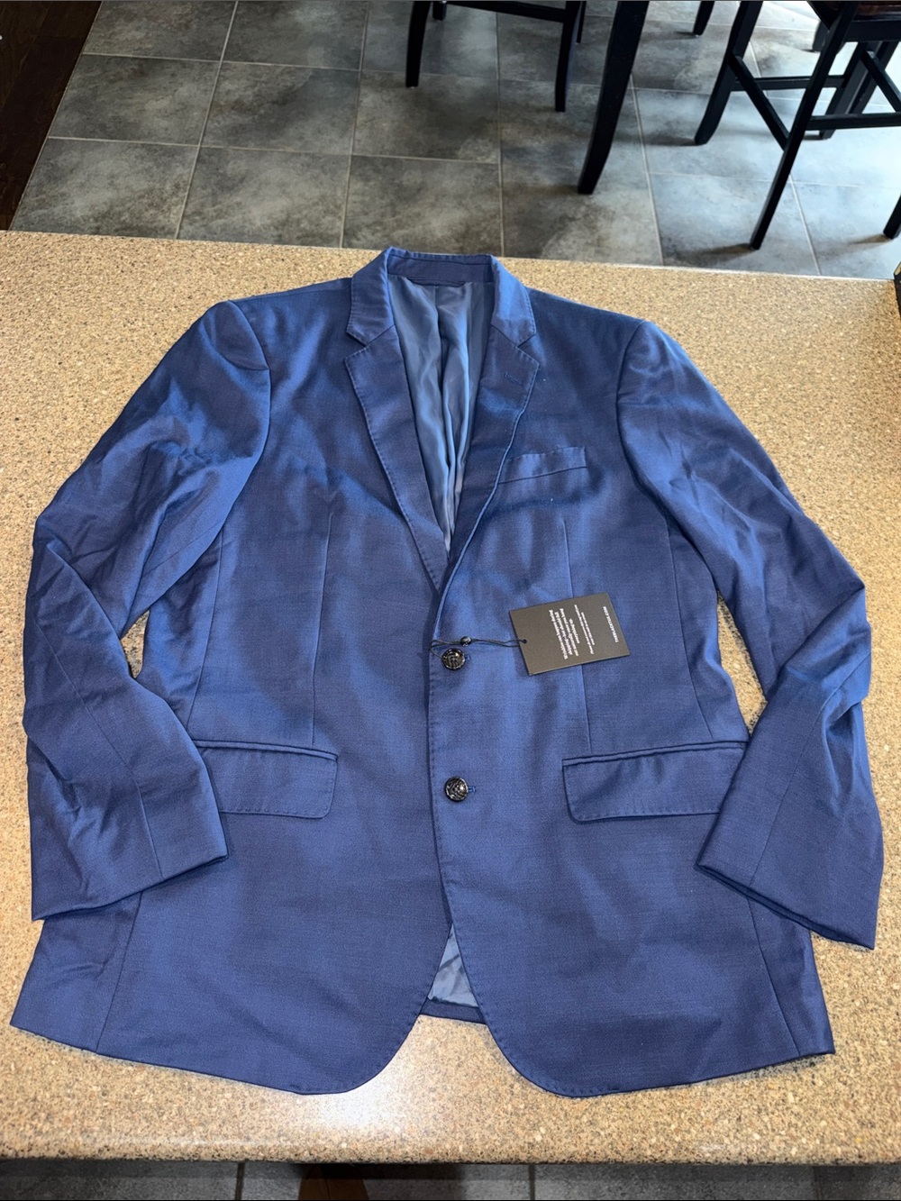 The Black Tux Marino Wool Blue Two-Button Sport Coat Blazer
